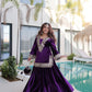 Lorenvalley Fashion Purple Velvet with Rich Zari Embroidered & Real Mirror work Kurta Palazzo with Dupatta - Swadesiicart