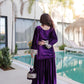 Lorenvalley Fashion Purple Velvet with Rich Zari Embroidered & Real Mirror work Kurta Palazzo with Dupatta - Swadesiicart