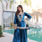 Lorenvalley Fashion Rama Velvet with Rich Zari Embroidered & Real Mirror work Kurta Palazzo with Dupatta - Swadesiicart