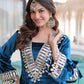 Lorenvalley Fashion Rama Velvet with Rich Zari Embroidered & Real Mirror work Kurta Palazzo with Dupatta - Swadesiicart
