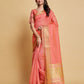 Sangria Woven Design Border Art Silk Banarasi Saree | Swadesiicart