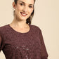 All About You Women Brown Ethnic Motifs Embroidered Regular Chikankari Kurta with Palazzos | Swadesiicart