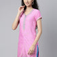 Souchii Pink Embroidered Pastels Kurta - Swadesiicart