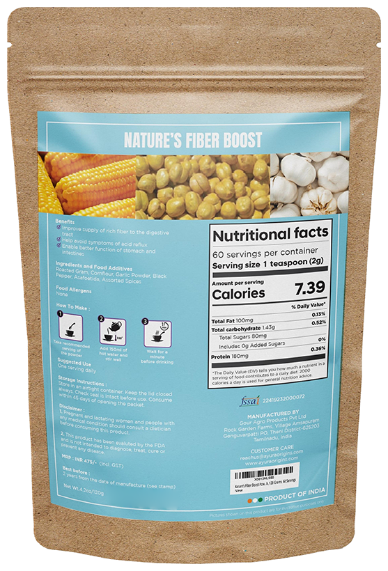 Ayura Origins Nature's Fiber Boost Powder - Swadesiicart