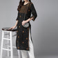 ADA Ethnic Motifs Embroidered Chikankari Cotton Straight Kurta | Swadesiicart