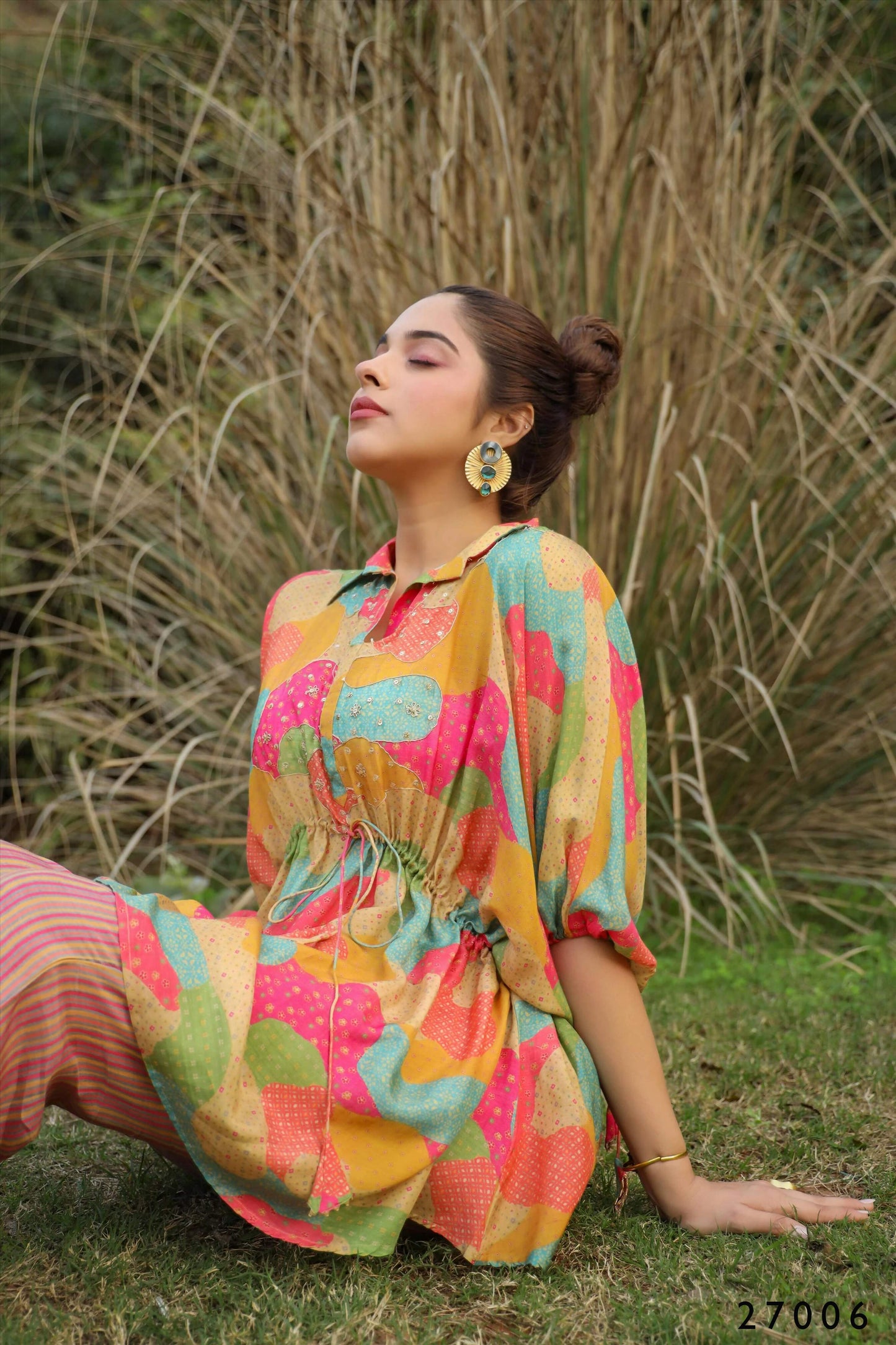 Women's Casual Fashionable Multi Mull Cotton co-ord set - Anya - Swadesiicart