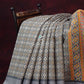 Grey Colored Diamond Print Semi Chanderi Saree By Gayathri Reddy Designer Studio | Swadesiicart