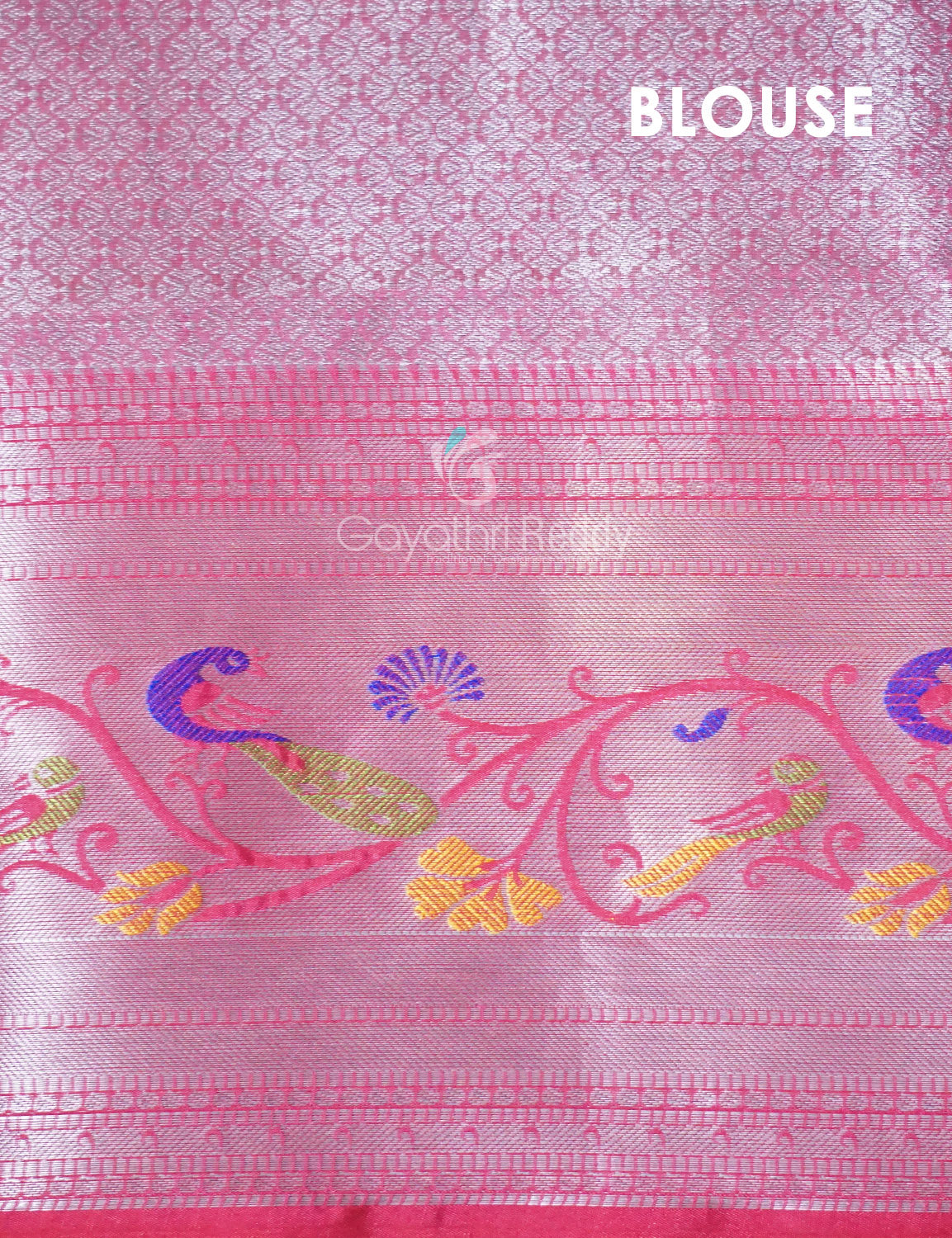 Grey And Baby Pink Colour Banaras Borders And Creeper Design Semi Silk Saree By Gayathri Reddy Designer Studio | Swadesiicart