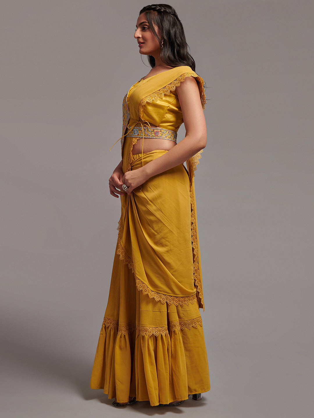 Kalini Embellished Pure Georgette Ready To Wear Saree | Swadesiicart
