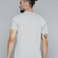 Alcis Men Grey Melange Typography Printed Slim Fit Gym T-shirt | Swadesiicart