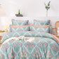 AEROHAVEN Premium Blue & Pink Ethnic Motifs Cotton 300 TC King Bedsheet & 2 Pillow Covers