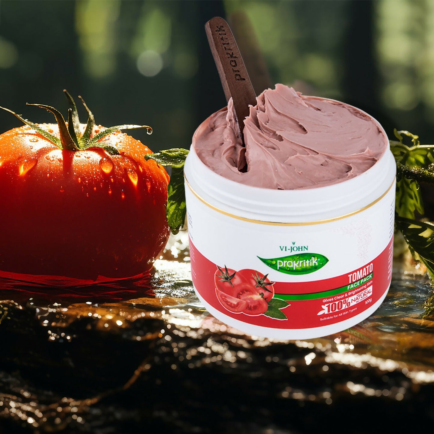 VI-JOHN Prakritik Tomato Face Pack Removes Tanning & Dead Cells Made With 100% Natural Bio Actives | Swadesiicart