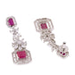 Saraf RS Jewellery Rhodium-Plated Pink AD studded Jewellery Set - Swadesiicart