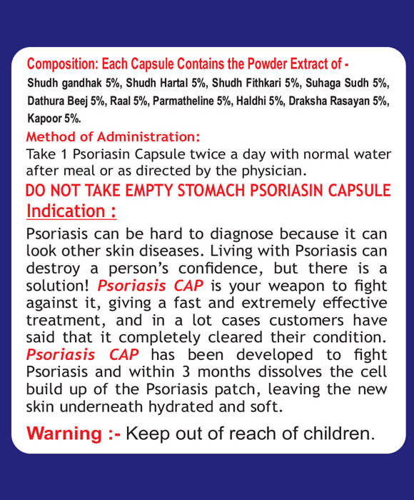 Ayurvedshakti Psoriasin Capsules - Swadesiicart