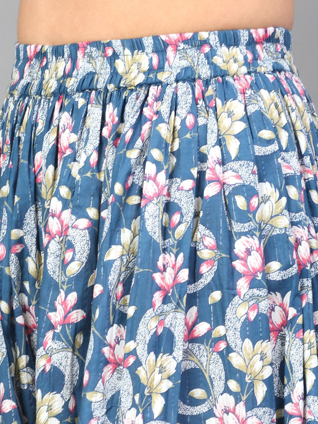 Kalini Floral Printed Empire Pure Cotton Kurta with Sharara | Swadesiicart