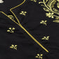 ADA Women Black & Yellow Chikankari Hand Embroidered Sustainable Handloom Kurta with Trousers | Swadesiicart