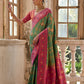 Vishnu Weaves Women's Pista Banarasi Silk Zari Woven Saree with Blouse - Swadesiicart