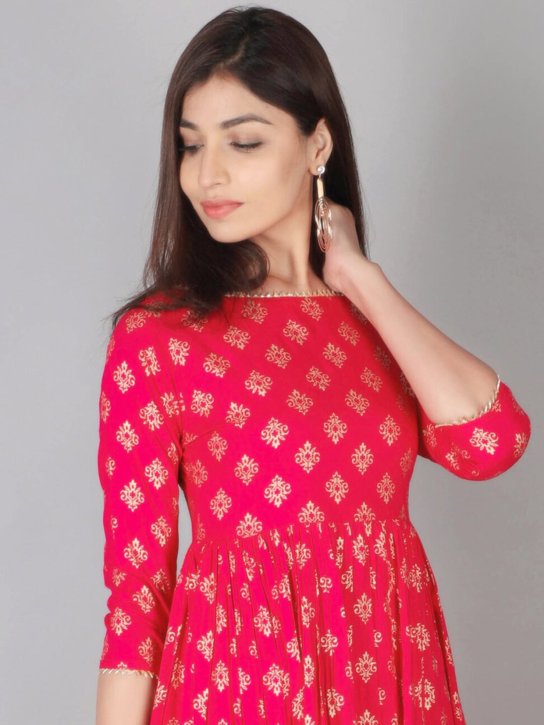Kalini Women Pink Ethnic Motifs Printed Panelled Kurta with Sharara | Swadesiicart