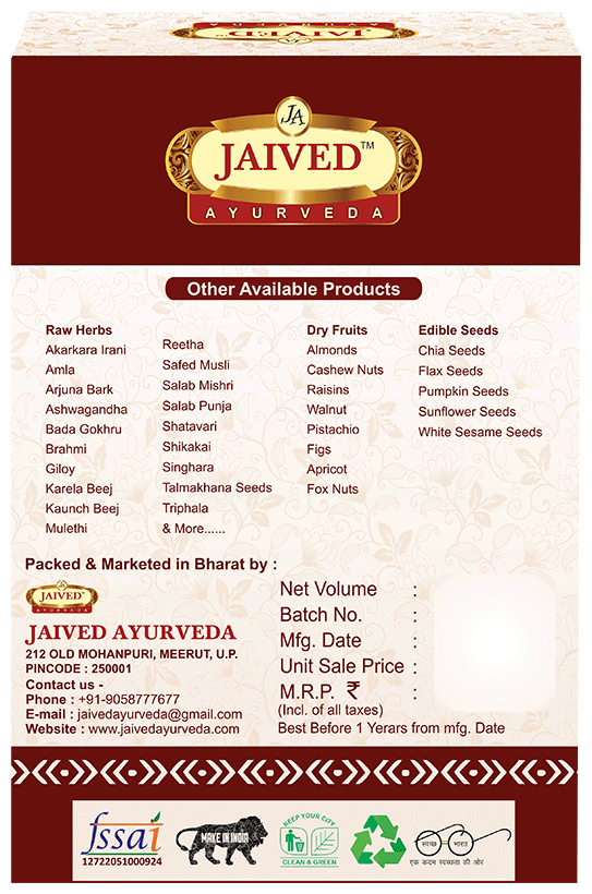 Jaived Ayurveda Safed Musli Powder | Swadesiicart
