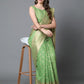 Mitera Green Silk Blend Ethnic Motifs Woven Designed Banarasi Saree | Swadesiicart