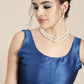 Saree Mall Blue Floral Sequinned Linen Blend Chanderi Saree | Swadesiicart