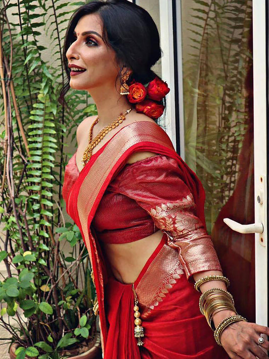 Kalini Woven Design Zari Banarasi Saree | Swadesiicart