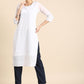 Anouk Women Ethnic Motifs Sequinned Embroidered Chikankari Kurta - Swadesiicart
