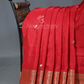 Vibrant Bright Red With Floral Motifs Pure Dola Silk Saree By Gayathri Reddy Designer Studio | Swadesiicart