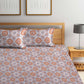 BOMBAY DYEING Brown & White Ethnic Motifs Cotton 104 TC King Bedsheet with 2 Pillow Covers - Swadesiicart
