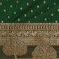 Mitera Green & Gold-Toned Woven Design Zari Silk Cotton Banarasi Saree | Swadesiicart