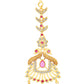 Yellow Chimes Women Gold -Toned Pink & White American Diamond Studded Handcrafted Maang Tikka | Swadesiicart