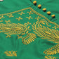 ADA Women Green & Yellow Paisley Chikankari Embroidered Sustainable Handloom Kurta with Trousers | Swadesiicart