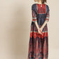 Juniper Womens Navyblue Dull Satin Floral Print Maxi Dress | Swadesiicart