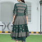 Juniper Womens ONN Jadegreen Georgette Foil Print Maxi Dress | Swadesiicart