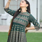 Juniper Womens ONN Jadegreen Georgette Foil Print Maxi Dress | Swadesiicart