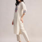 Aavyora Women's Off-White Embroidered Cotton Flex Co-Ord Set - Swadesiicart