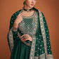 Anaita Green Designer Embroidered Heavy Premium Silk Anarkali Suit