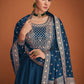 Anaita Navy_Blue Designer Embroidered Heavy Premium Silk Anarkali Suit