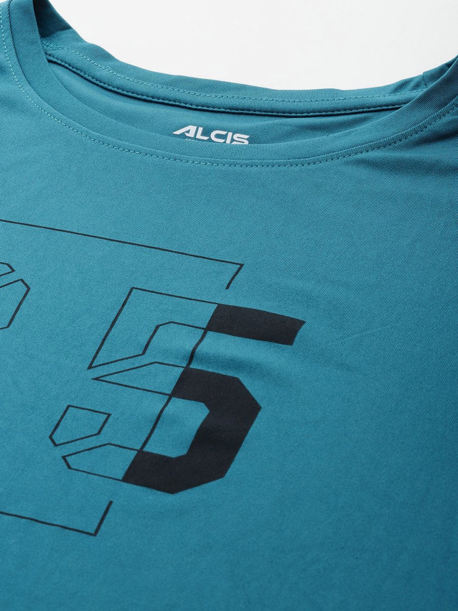Alcis Men Typography Printed Anti Static Slim Fit T-shirt | Swadesiicart