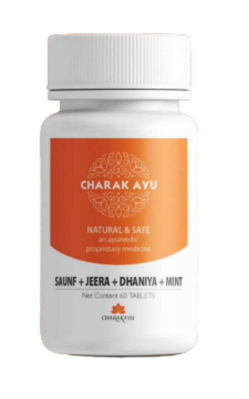 Charakayu Saunf + Jeera + Dhaniya + Mint Tablets | Swadesiicart