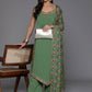 Ahalyaa Women's Traditional wear Kurta Set - Sage Green | Swadesiicart