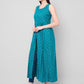 Kalini Women Turquoise Blue Ethnic Motifs High-Slit Kurta - Swadesiicart