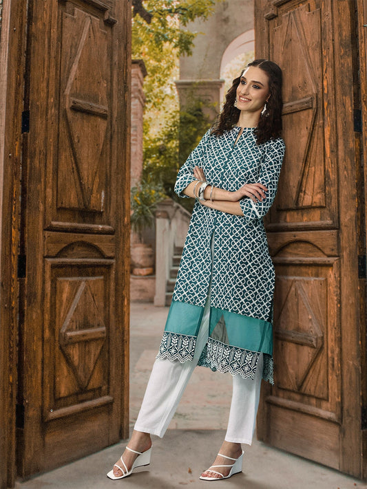 Sangria Chikankari Embroidered Kurta | Swadesiicart