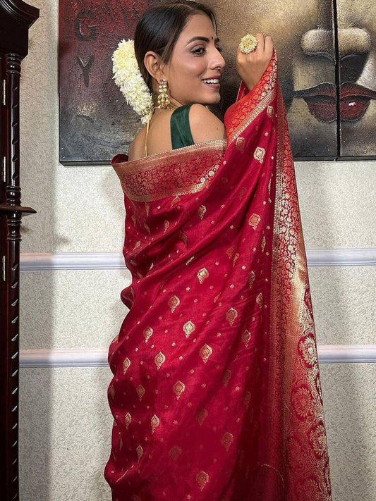 Kalini Woven Design Zari Banarasi Saree | Swadesiicart