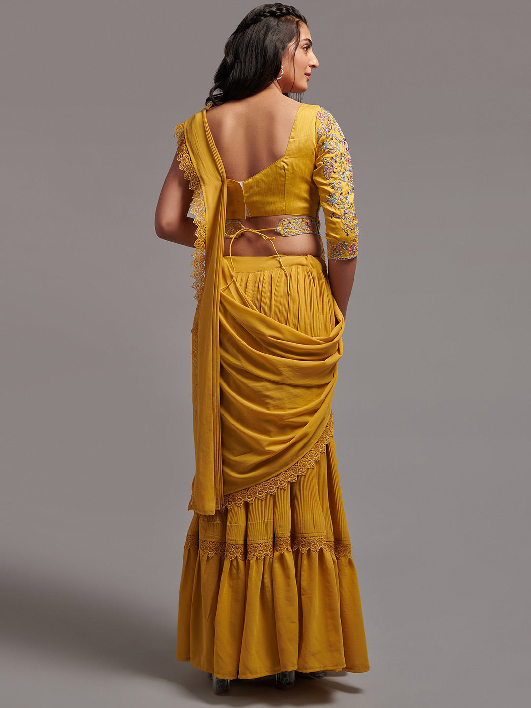 Kalini Embellished Pure Georgette Ready To Wear Saree | Swadesiicart