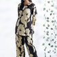 Breathables Black Floral Cotton Kurta & Pant Co-Ord Set