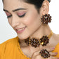 Mominos Fashion Joharkamal Gold-Polished Brass Finish Stone Choker For Women & Girls (Brown) | Swadesiicart