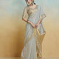 Anaita Grey Handloom Khadi Silk Zari Woven Work Saree With Blouse Piece