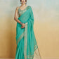 Anaita Mint Handloom Khadi Silk Zari Woven Work Saree With Blouse Piece