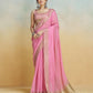 Anaita Pink Handloom Khadi Silk Zari Woven Work Saree With Blouse Piece